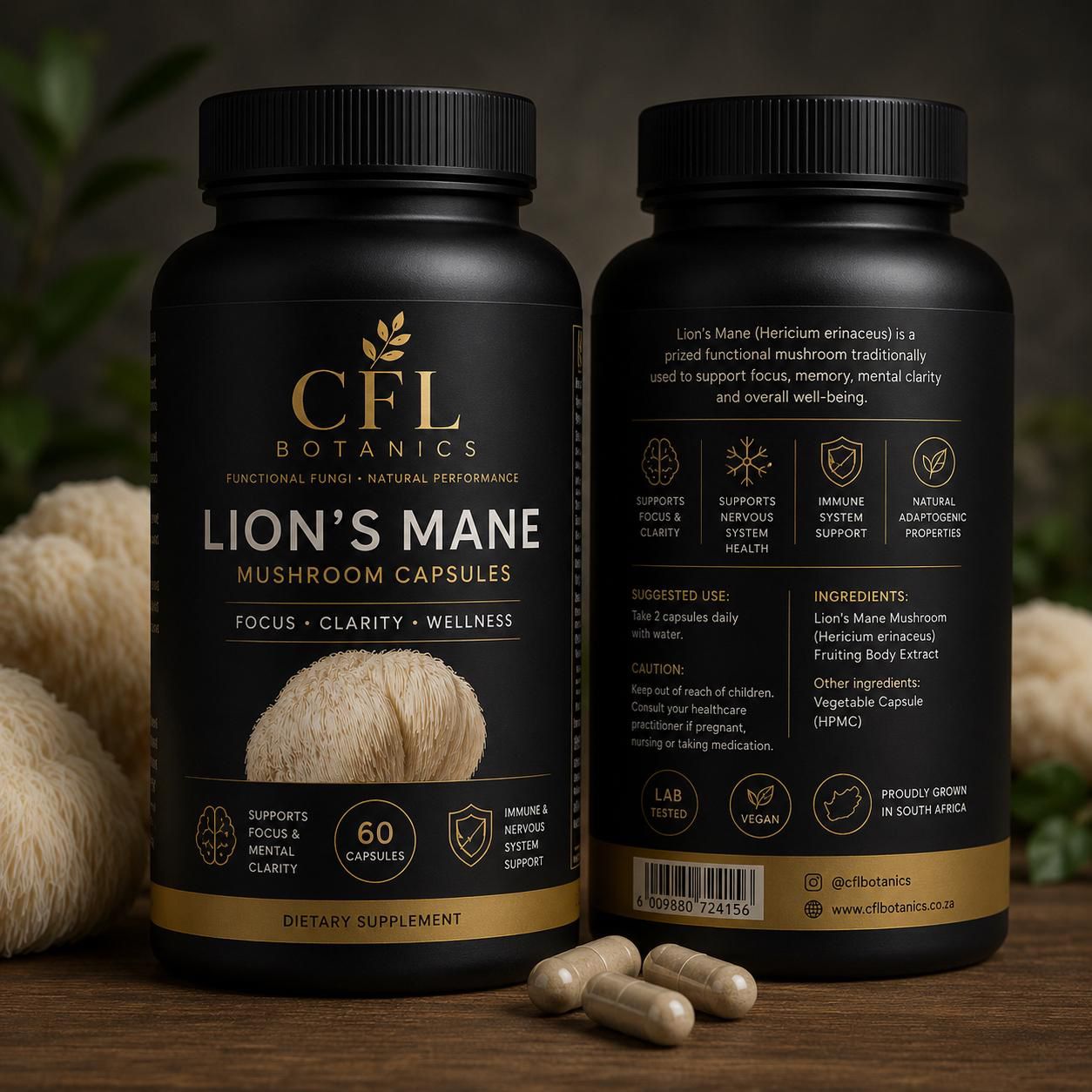 CFL Botanics Lion's Mane Mushroom Capsules (60 Count)